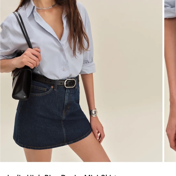 Reformation Lydia high rise Denim Mini Skirt